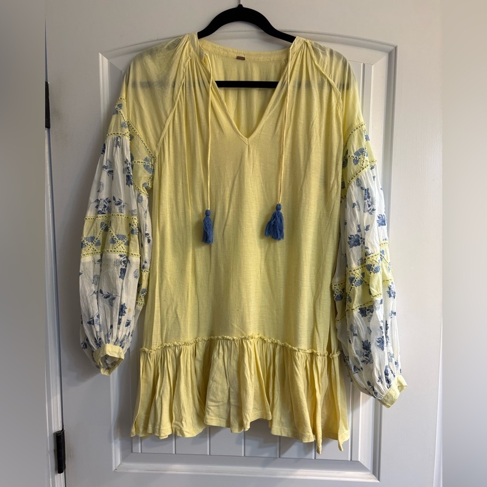 🌸FREE PEOPLE Boho Balloon Sleeves Tunic